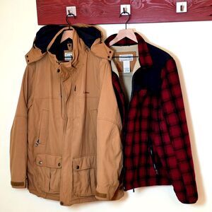 Eddie Bauer 3-in-1 Chore Jacket with Sherpa Fleece Lined Shacket Rare Style, XL